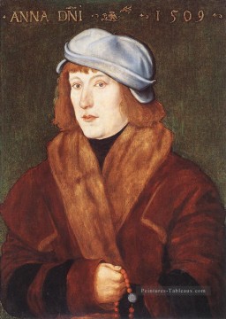  peintre Tableau - Portrait d’un jeune homme avec un rosaire Renaissance peintre Hans Baldung